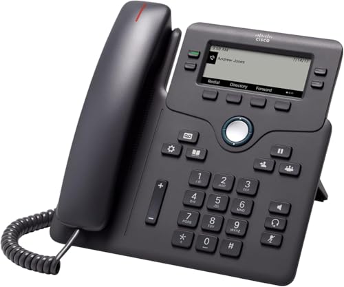 Cisco IP Phone 6841 with Multi-Platform Phone Firmware, 3.5-inch Grayscale Display, Regional Power Adapter Included, 4 SIP Registrations (CP-6841-3PW-NA-K9=)