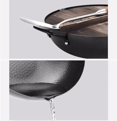 Wok de Hierro Fundido con Tapa de Vidrio 34cm miniatura 4