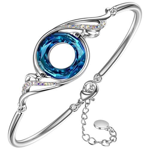 Product Image of the Kate Lynn Phoenix Bracelets Crystal Bangle Bracelet for Women Blue Jewelry