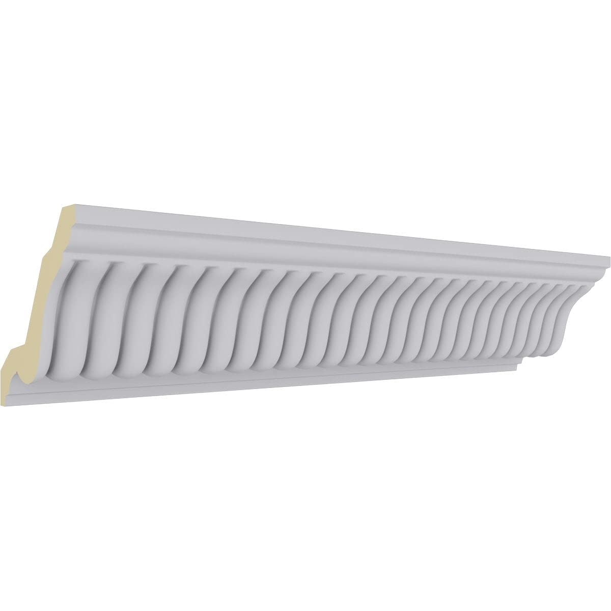 Endurathane Carrillo Large Crown Moulding, 6 1/2"H x 6"P x 8 5/8"F x 94 1/2"L, Factory Primed