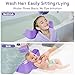 Portable Hair Washing Station for Kids, Toddlers, Children, Teens, Silicone Hair Washing Basin for Sink or Bathtub, Tear-Free Shampoo Bowl with Rinser Cup, Neck Support for Kids, Purple
