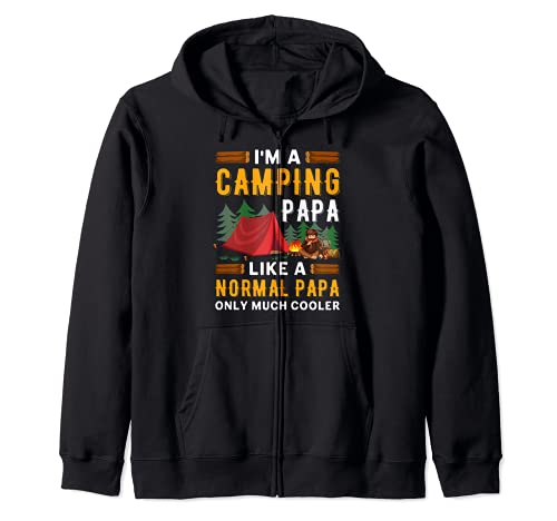 Camping Papa Hiking Best Adventure Just Cooler Funny Felpa con Cappuccio