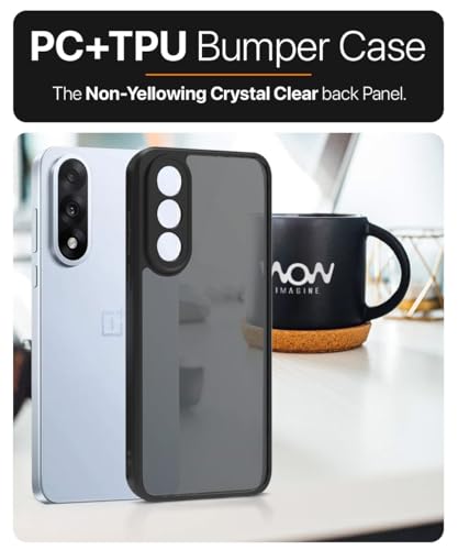 Image of WOW IMAGINE Translucent Hybrid Back Case Cover for 1+ OnePlus Nord 5 Smoked Matte Back | Shock Proof 360 Degree Protection | Protective Hard Case - Matte Black