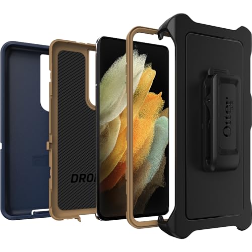 Coque de protection OtterBox Defender S21 Ultra pour activités extérieures en daim bleu