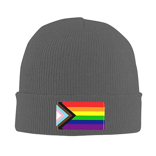 Gorro Hombre Y Mujer Banderas del Orgullo LGBTQ+, Transgénero, Gay Y del Arcoíris Gorro De Invierno De Punto Casuales Deporte Gorros Beanie, para Ciclismo, Running, Escalada, 56-62cm