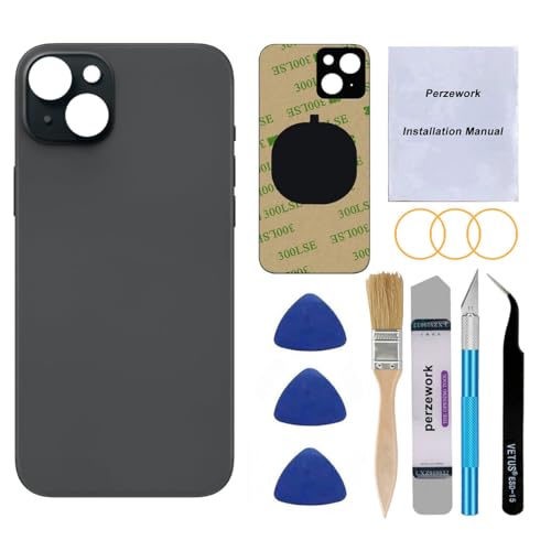 Vitre arriere iPhone 15 cassee? Reparation noire facile avec kit outils complet 6,1"