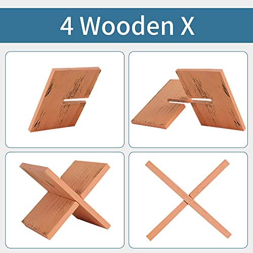 Boscose Tic Tac Toe Toilet Paper Holder With 3 Wooden X, Free Standing Funny Toilet Paper Holder With Shelf, Farmhouse Wooden Toilet Paper Storage,Wall Mounted Bathroom Organizer, Rustic Home Decor #TOP7