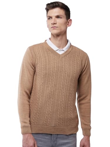 Image of Pivl Men's V Neck Winter Solid Sweater - Warmth and Style for The Season