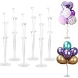 🎈【Reutilizable】:Nuestros palos para globos están hechos de plástico reutilizable,que es reutilizable muchas veces y respetuoso con el medio ambiente.Las varitas,copas y bases de globos transparentes hacen que el kit de soporte de globos sea más elegante.