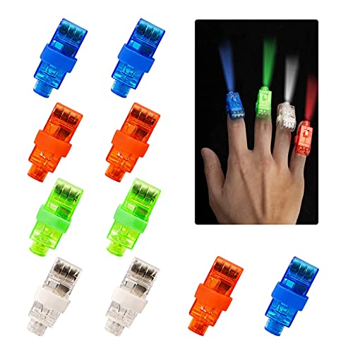 Toulifly LED Finger Lights,Lumières de Doigt,10Pcs Coloré Clignotant Jouet,Allume Les Jouets de Soirée de Fournitures,10Pcs Enfant Doigt Lumineux Jouet de Coloré,Cadeaux de Fête pour Les Enfants Cover