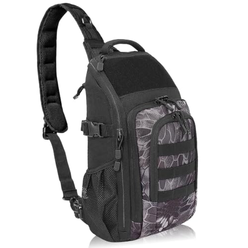DBTAC Large Tactical Bag Shoulder Chest Pack with Sling (Black Obsidiann)