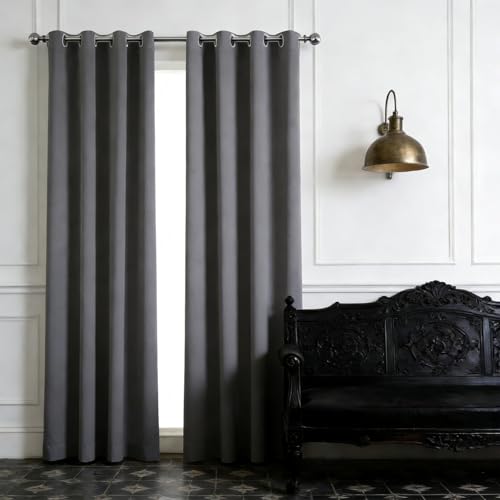 WUXXIANG Tenda Oscurante 90 x 40 cm Isolante per Freddo e Caldo, Termiche Isolanti, Fonoassorbenti, Moderna, Tinta Unita Tende Oscuranti Termiche per Finestre e Porte, Cucina, Grigio