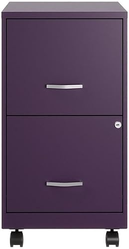 Miniatura 5 de Hirsh Industries Space Solutions - Archivador vertical móvil de metal con 2 cajones, 18 pulgadas, color morado medianoche