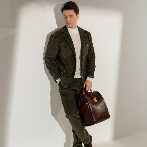 Time Resistance Leather Backpack for Men and Women - Business Rucksack Laptop Bag (Brown)2