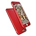 iPhone 7 Plus Case, AnsTOP 360 All Around Full Body Coverage Protective [Dual Layer] [Matte Finish] Hard Thin Grip Case + Tempered Glass Screen Protector For iPhone 7 Plus (Red)