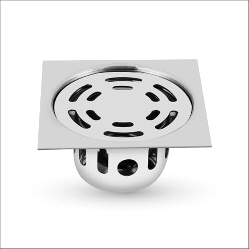 Image of Floor Drain Cockroach Trap for Bathroom 304 SS Grade Kitchen Washbasin Bathtub Sink Safety from Insects Anti Locking System (Square Ringo 3 x 3 INCH Silver)