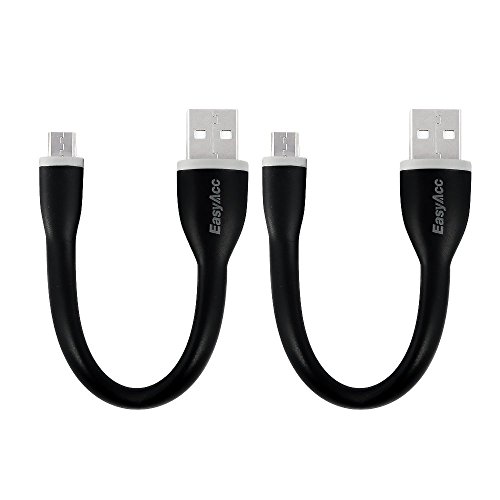 [2-Pack] EasyAcc Micro USB to USB Cable for Galaxy S7, S6, HTC A9, LG G5, Moto G and More,0.5ft
