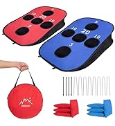 Portable Cornhole Set PVC Framed Corn Holes Outdoor Game