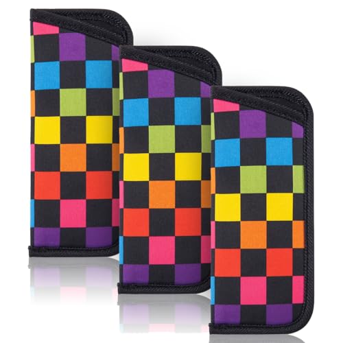 Image of TRIUMPH VISION Reading Glasses Pouch Eyeglass Sleeve Soft Case Slim 3 Pack | Alternative to Bulky Case Lightweight,Neoprene Lined Padded Protect Optical lens Slip in, Cute Pattern Portable for Daily Use