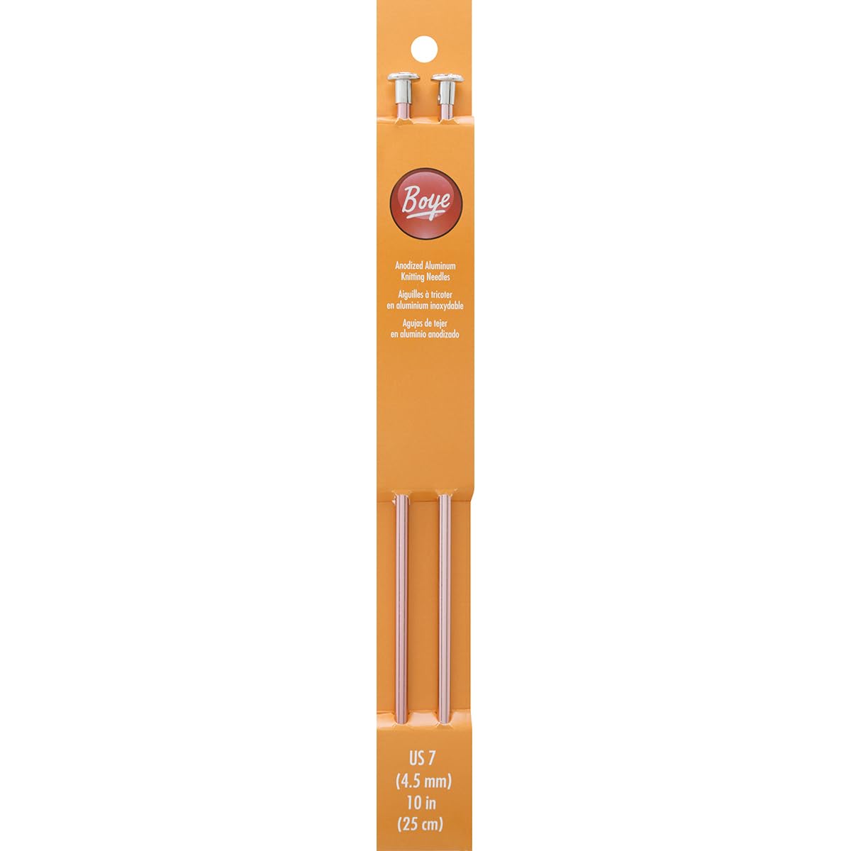 Boye 10-Inch Aluminum Single Point Knitting Needles, Size 7