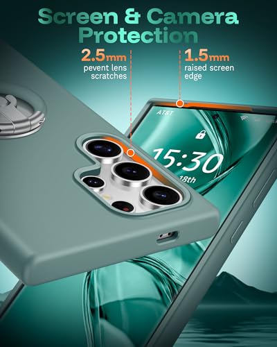 Coque Samsung Galaxy S22 Ultra silicone vert doublure microfibre douce - 6