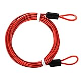 EMVANV Steel Wiring Bike Chain Lock 2 Meters Double Loop Professional Strong Braided(Red)