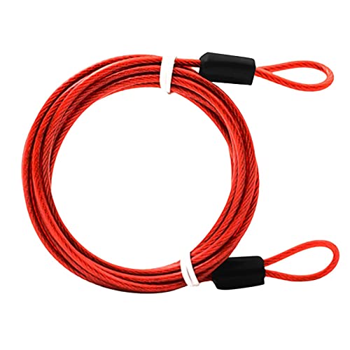 Emvanv Steel Wiring Bike Chain Lock 2 Meters Double Loop Professional Strong Braided(Red) #TOP13