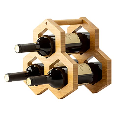 Soporte para Botellas de Vino de Bambú para Encimera 3 Botellas miniatura 1