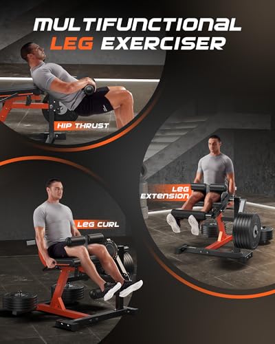 Image of FEIERDUN 4-in-1 Adjustable Leg Extension Curl Machine - 700lbs Capacity Leg Extension Machine for Lower Body Workouts - Adjustable Leg Curl Machine