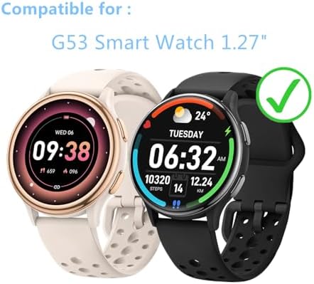 Aemus Screen Protector Compatible for HaSaKei Smart Watch 1.27" (3 Pack) 9H Tempered Glass Film, G53 Fitness Tracker Screen Protector