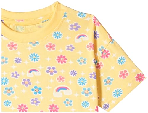 Image of T2F Girls Cotton Printed Oversized Fit Crop Top and Pant Pajama Set