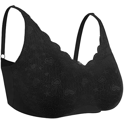 IVITA Mastectomy Bra Post Surgery Pocket Bra Silicone Breast Forms Prosthesis Fake Boobs Crossdressers Transgender Black Cover