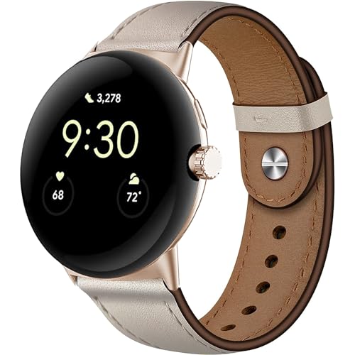 Correa de cuero compatible con Google Pixel Watch miniatura 1