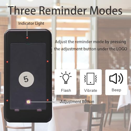 Restaurant Pager System,Pagers for Restaurants 1640ft Long Range,Social Dista...