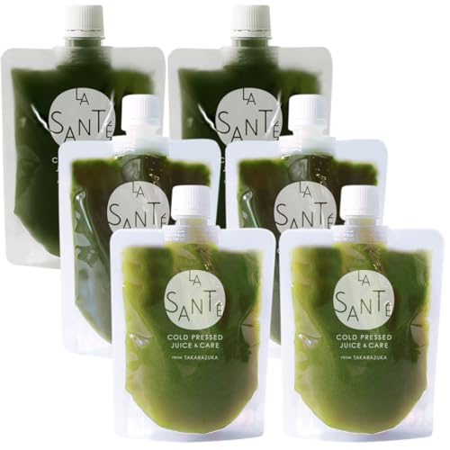 コールドプレスジュース 野菜不足解消セット (ライトグリーン ダークグリーン Vイエローグリーン 各2本) 宝塚 ラサンテ 6本セット 200g 冷凍 (クレンズ 置き換え)【 健康マルシェ 】