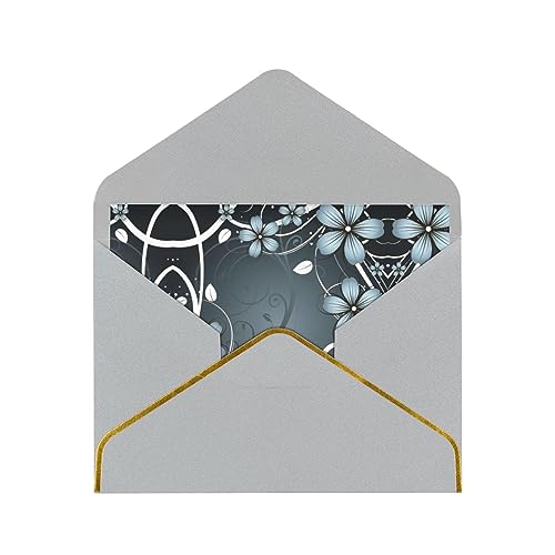 Cartes d'anniversaire avec enveloppes chic au délicat imprimé floral bleu