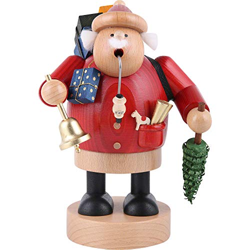 KWO Olbernhau 21507 Räuchermännchen Weihnachtsmann, 18 cm