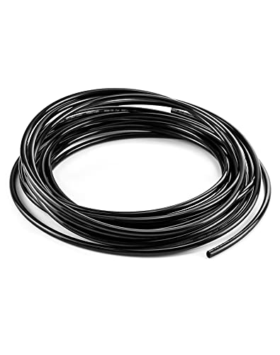 QWORK® Manguera Aire de Poliuretano PU, Manguera de Aire Neumática 6 mm OD x 4 mm ID, 10 Metros, Negro