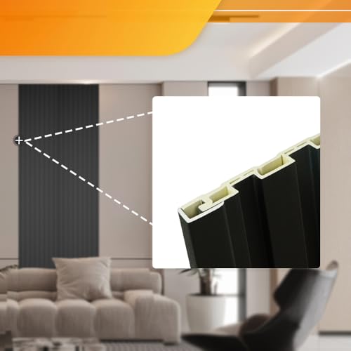 Paneles de pared WPC OUZUGIE de listones negros de 57 pulgadas protectores de esquina pack de 8 4