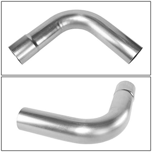 Image of DNA MOTORING ZTL-PP-25-90-RAW 90 Degree Bend Tube DIY Custom Mandrel Exhaust Tubing, 2.5 inch OD, Mild Steel,Universal Fit