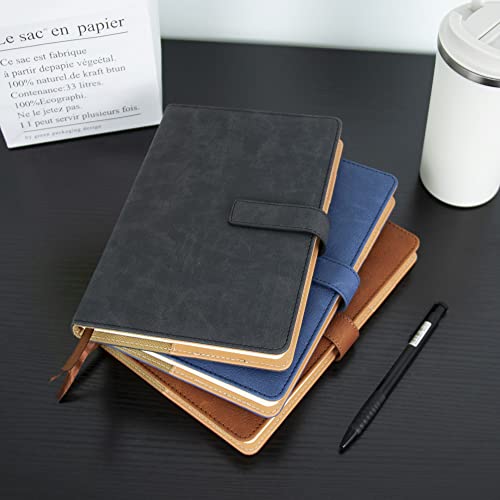 Leather Journal For Men & Women, Notebooks Journal For Work, Journals For Writing, Diary For School/Travel/Business/Work/Home Writing, Hardcover Notebook With Pen Holder&Magnetic Buckle, 200 Pages 100 Gsm Thick Paper, A5 Size (Brown) #TOP6