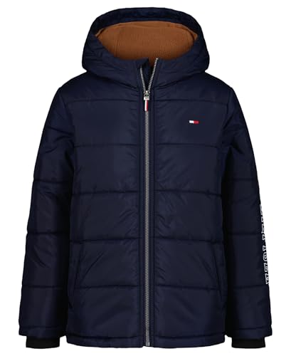 Image of Tommy Hilfiger Boys' Heavyweight Hooded Polar Fleece Lined Puffer Jacket