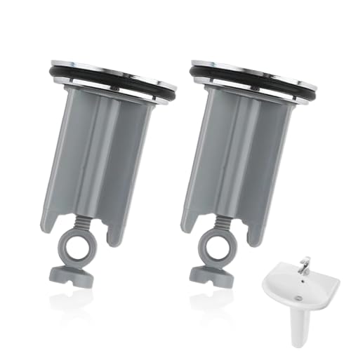2 Pezzi Tappo di Scarico Universale da 40 mm per Lavabi, Tappo Lavandino Bagno Universale, Tappi per Vasca da Bagno, Tappi per Lavabo, Tappo per Lavabo per Lavabo da Cucina e Bagno, Lavabo(grigio)