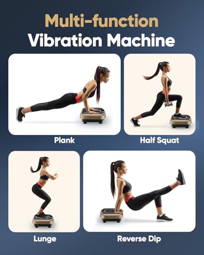 WATEYA Vibration Plate Exercise Machine Vibration for Lymphatic Drainage Fitness Equipment for Strength Toning Premium Home Workout Equipment with 1-200 Speed Settings for Fitness (Gold) - image 8