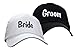 Bride Groom Embroidered Wedding Caps Hat Set