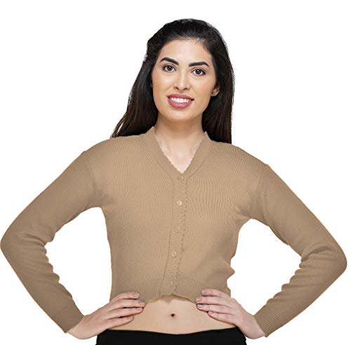 Image of Women Winter Wear V-Neck Full Sleeves Regular Fit Woollen Blouse