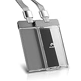 Phomo Aluminum ID Badge Holder/Wallet with Metal Clip and Badge Lanyard, Heavy Duty Vertical...