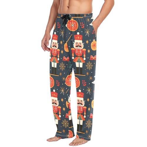 Christmas with Nutcracker Men's Pajama Pants Lightweight Sleepwear Bottom Lounge Pants4
