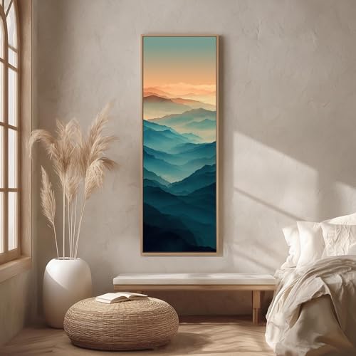 Impression de colline à dégradé fin sur toile premium encadrée