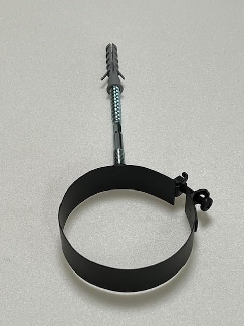 Collier Réglable Support Mural Noir Pour Conduit De Fumée - Diamètre 100 Mm, Distance Ajustable 16,5 à 27 Cm